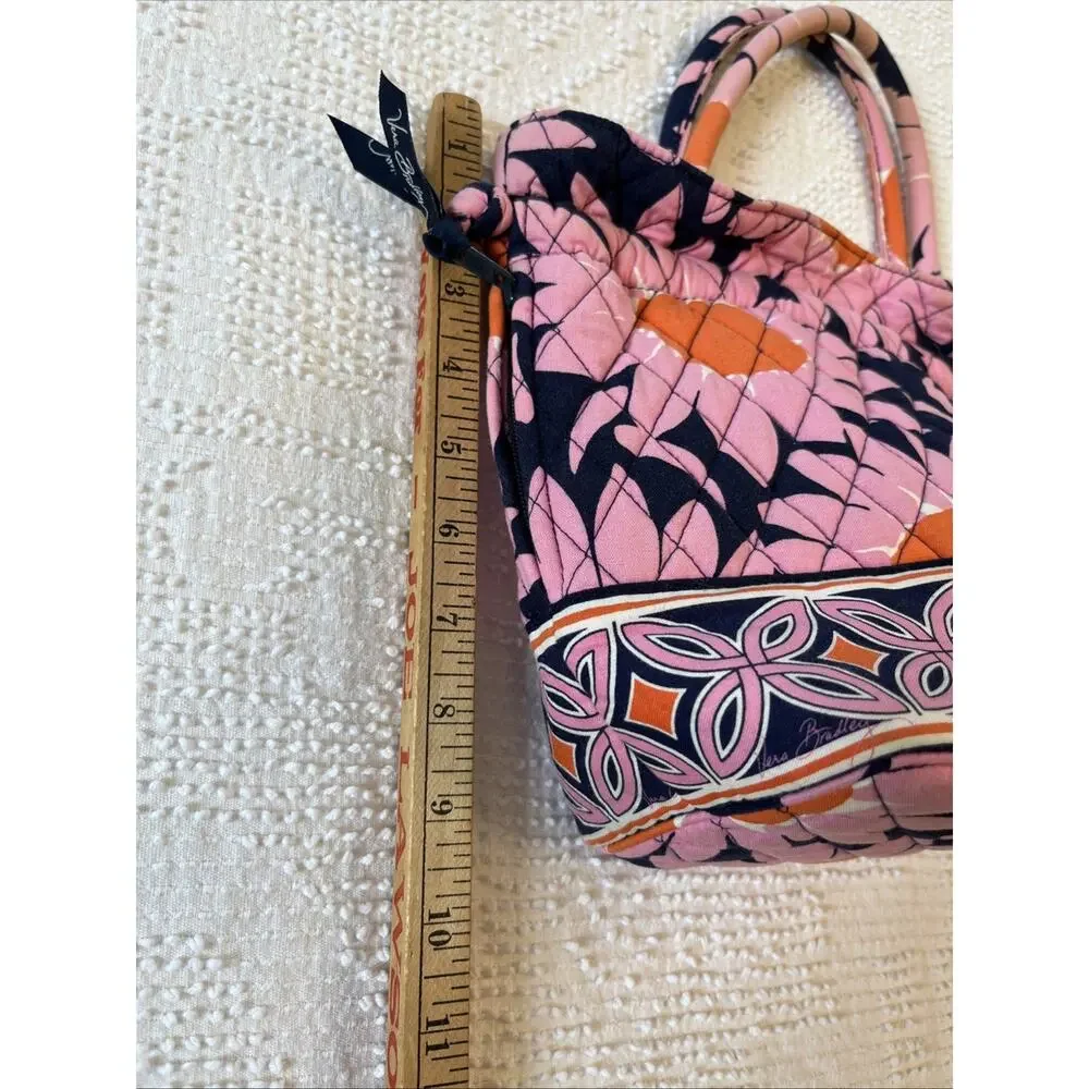 Vera Bradley Quilted Pink Floral Cinch Drawstring Handbag Bucket Bag Shoulder